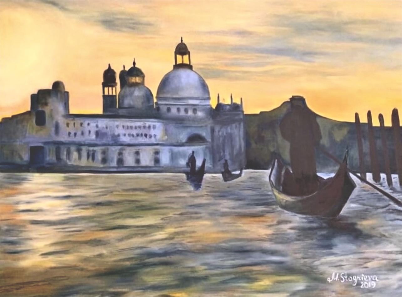 Sunset in Venice by Marina Stognieva, original oil painting on canvas, 60 × 80 cm